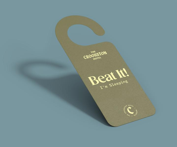 Crookston Hotel door hanger reading 